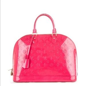 Louis Vuitton Alma Gm Rose Pop Vernis Satchel